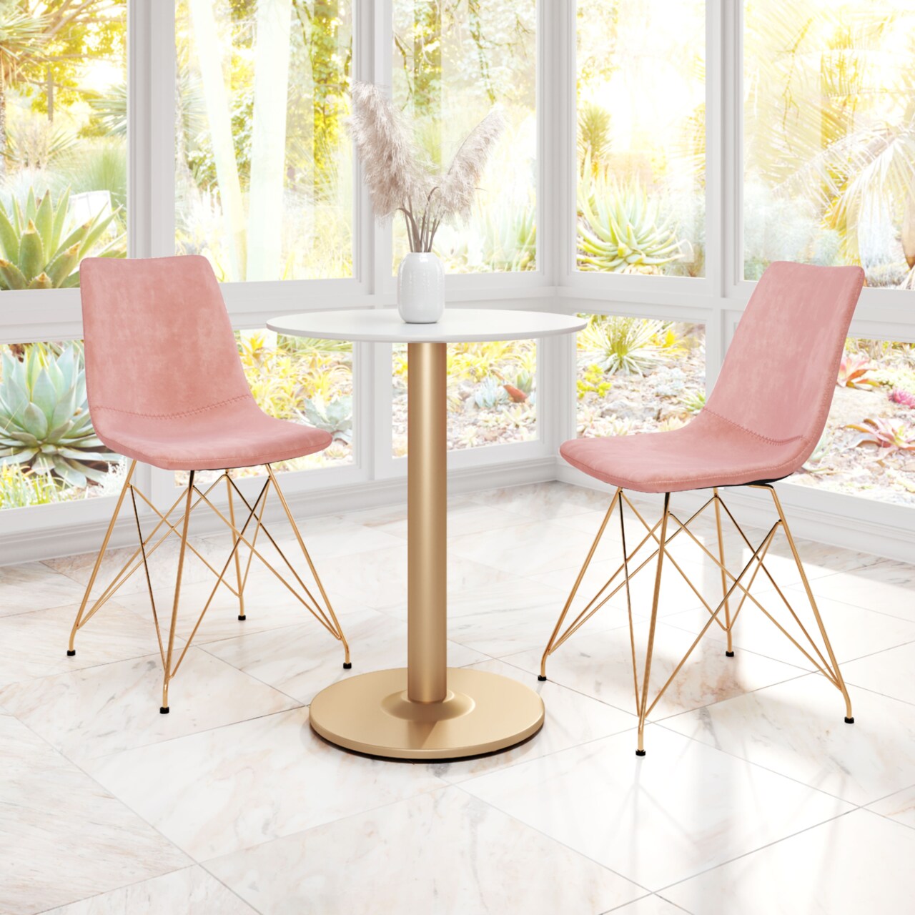 Zuo Modern Parker Dining Chair (Set of 4) Pink